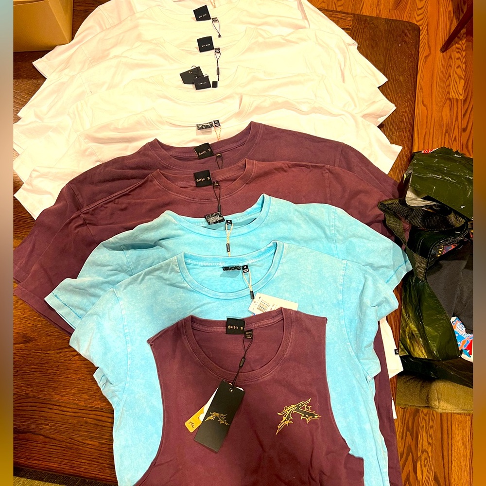Lot of 10 Nrand New Rusty T-shirts. Various colors and sizes.